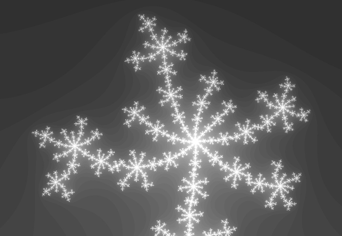 Grayscale Image of a Mandelbrot Snowflake