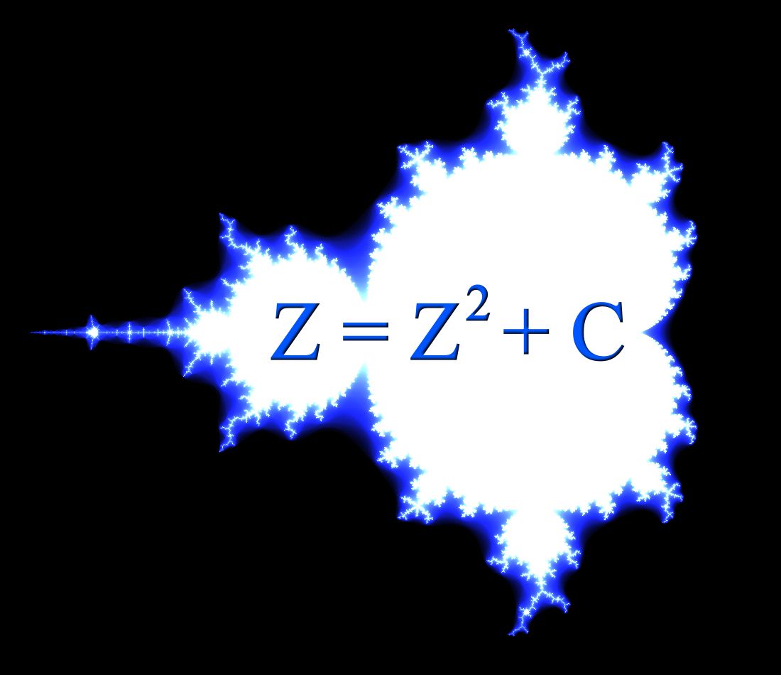 Mandelbrot Image with Z = Z² + C Written on It