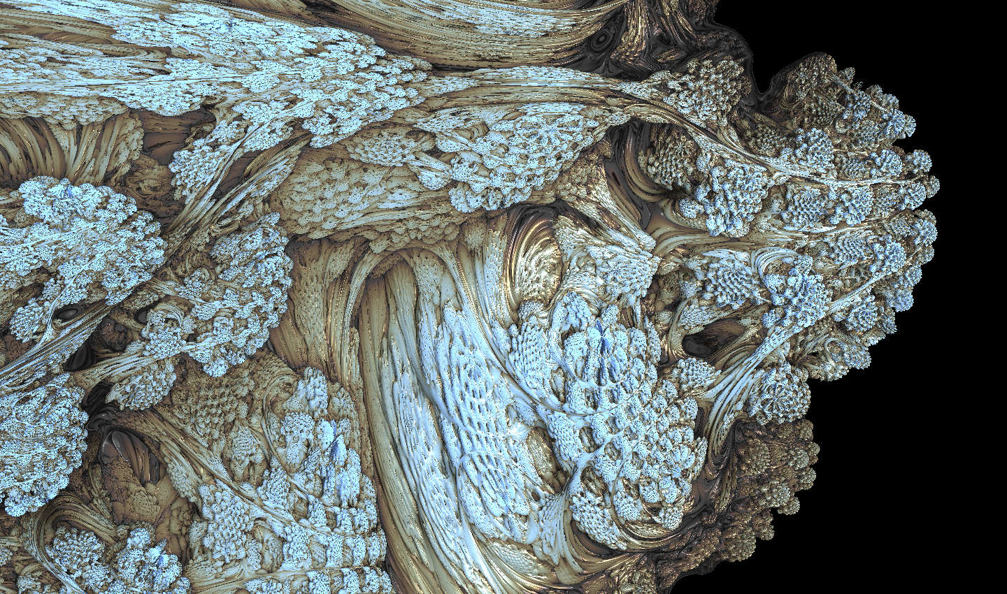 Mandelbulb in Blue and Gold (Side View)